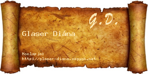 Glaser Diána névjegykártya